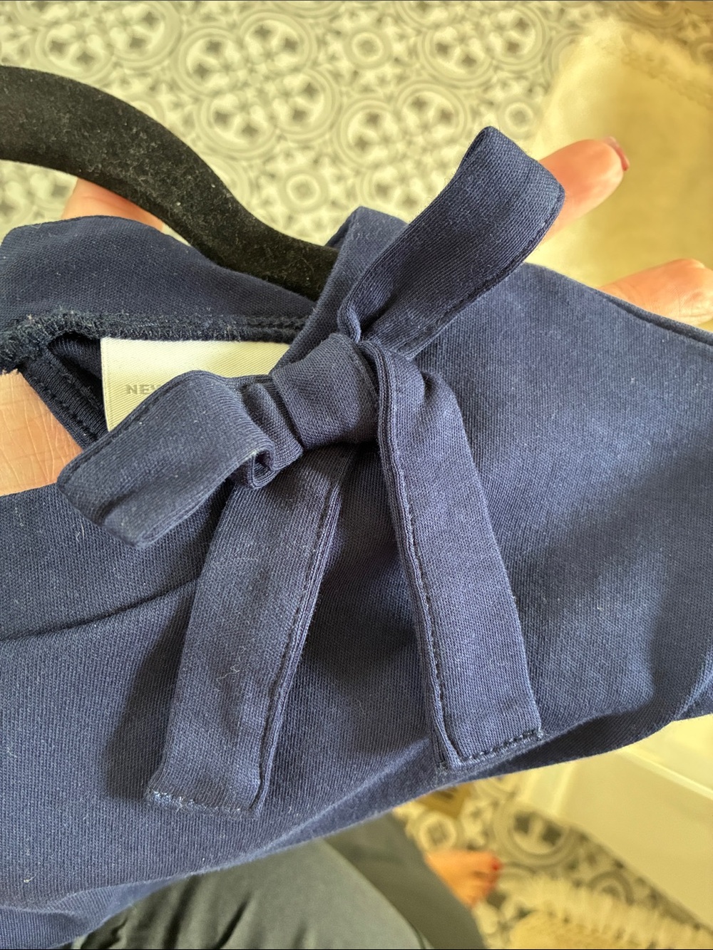 New York & Company Navy Tie-Back Top - Picture 5 of 8